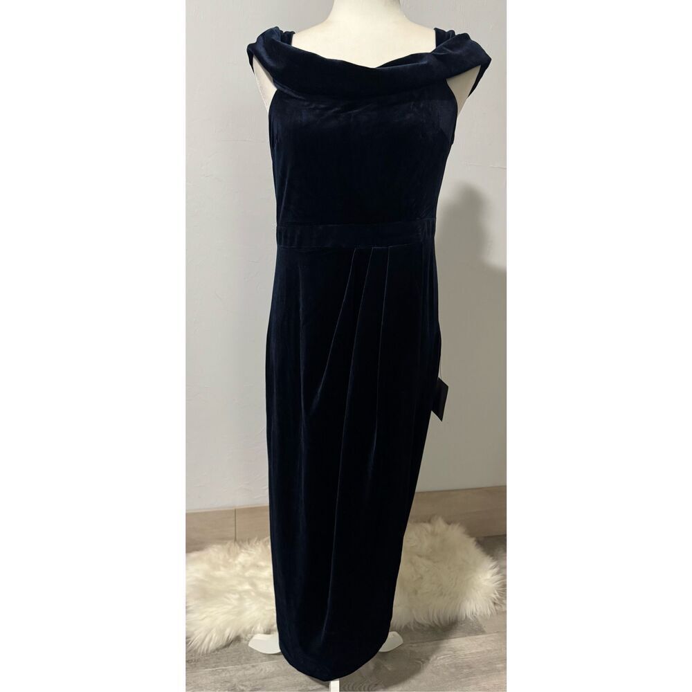 Lulus NWT velvet blue off the shoulder dress L